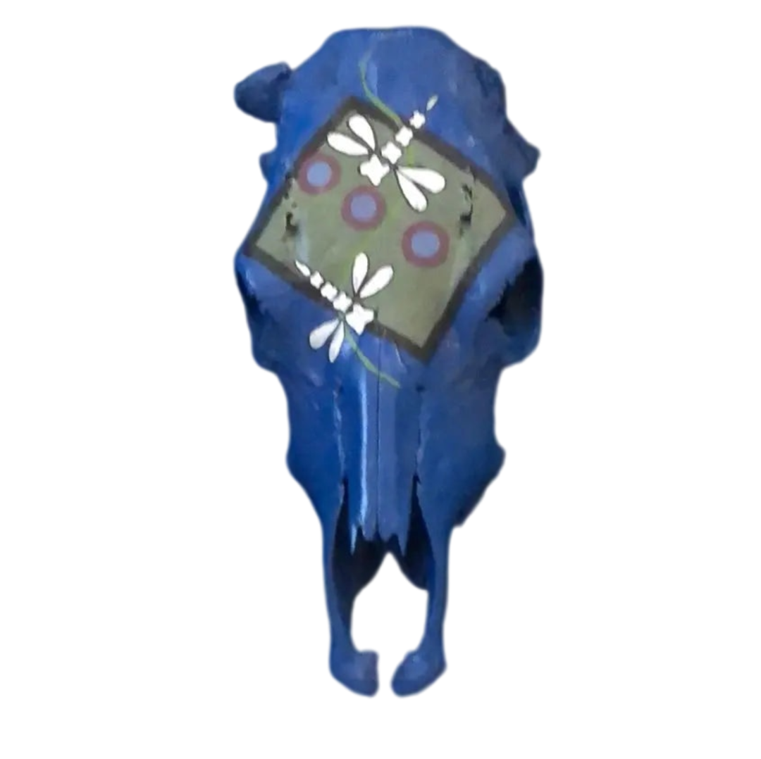 Crâne de vache bleu